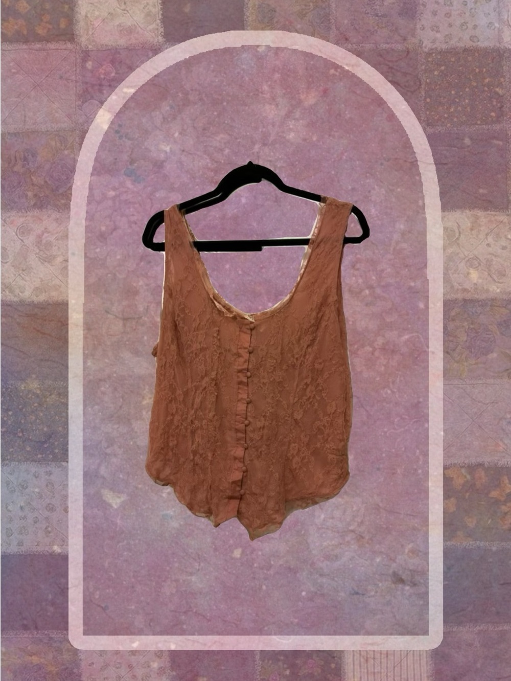 Torrid Dusty Rose Lace Button-Front Tank